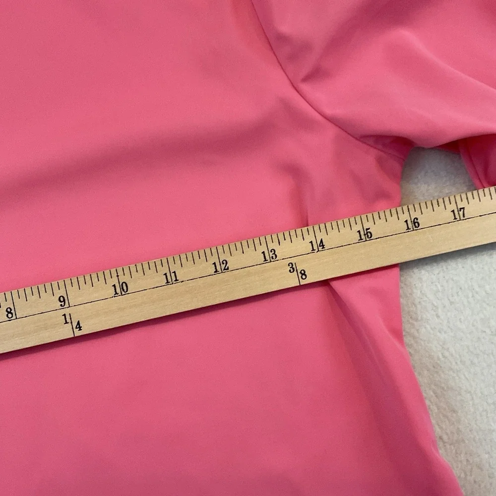 Lands End Rash Guard Swim Top Girls‎ Youth XL 16 Pink Long Sleeves